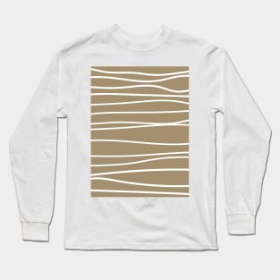 Drawing White Lines Across Tan Long Sleeve T-Shirt